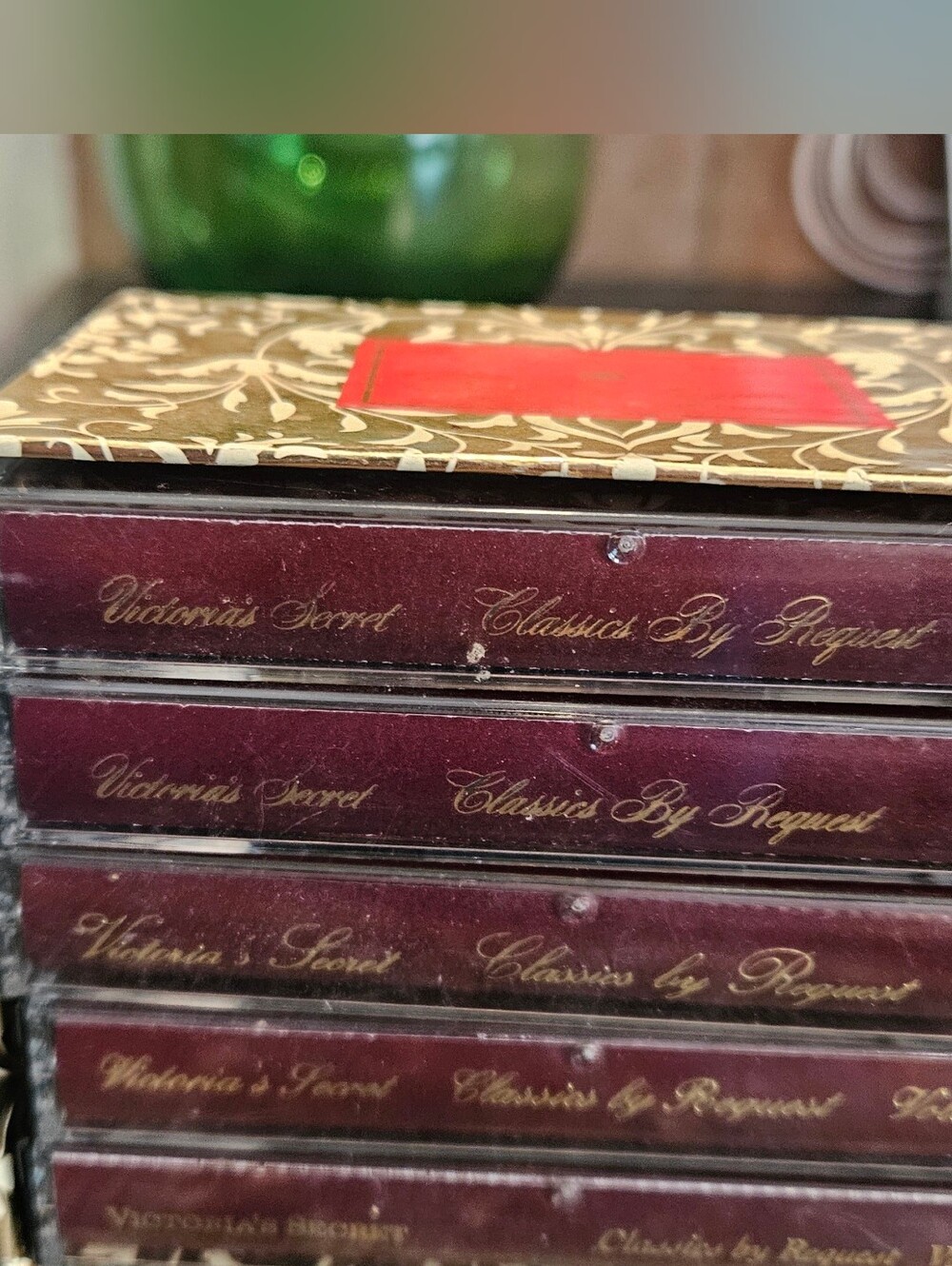 Victoria's Secret Burgundy and Gold Decorative Box Set Of Cassettes 90s